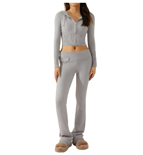 Spring Knitted Women's Two Piece Sets