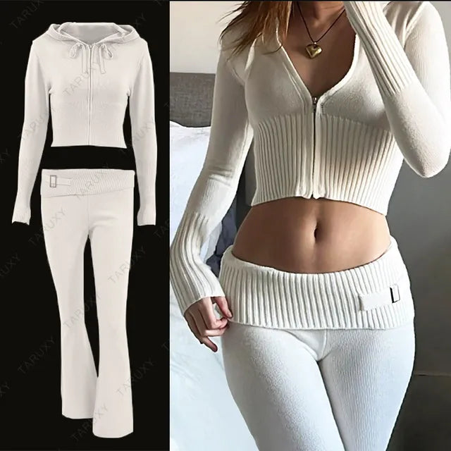 Spring Knitted Women's Two Piece Sets