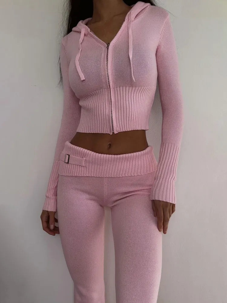 Spring Knitted Women's Two Piece Sets