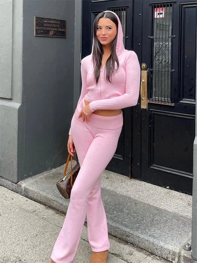 Spring Knitted Women's Two Piece Sets